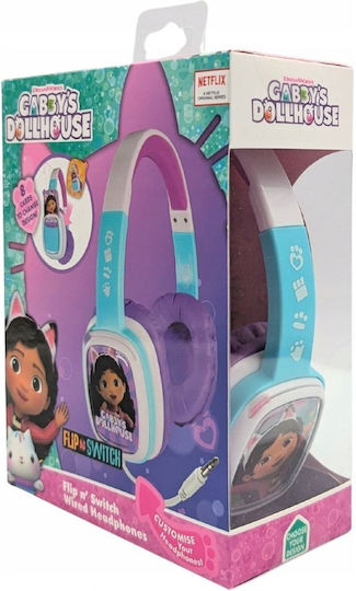 Lazerbuilt Gabby’s Dollhouse Flip ’n Switch Ασύρματα Bluetooth Παιδικά On Ear Ακουστικά Πολύχρωμα