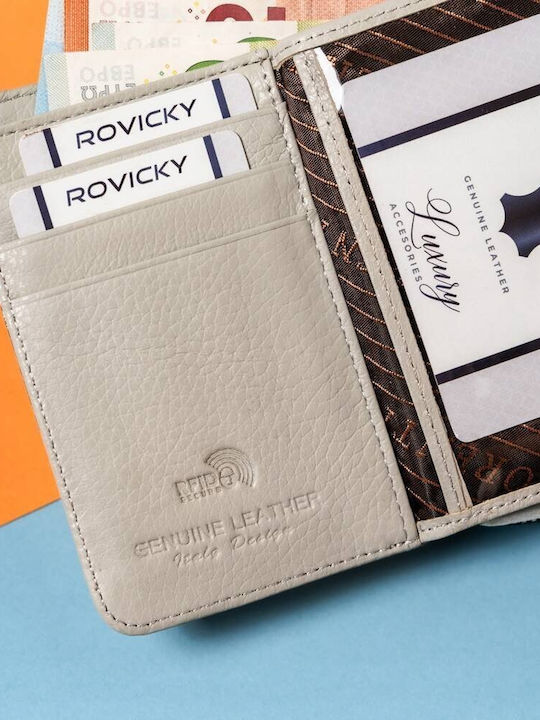Portofel Mare Din Piele Pentru Dama Cu RFID Argintiu