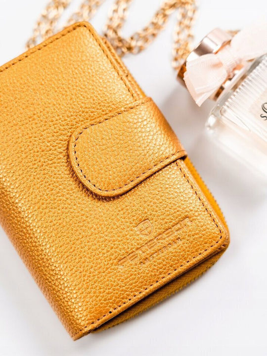 Leder Damen Geldbörse mit RFID Gold