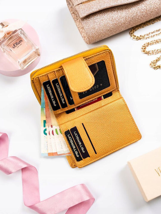 Leder Damen Geldbörse mit RFID Gold