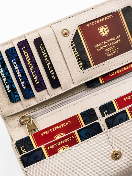 Μεγάλο Δερμάτινο Γυναικείο Πορτοφόλι με RFID Μπεζ