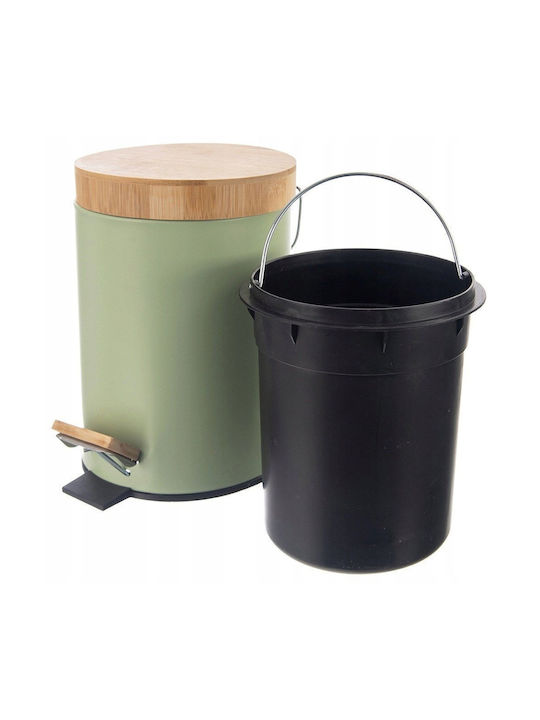 Lumarko Coș de Gunoi Metal cu Pedală Verde 3lt 1buc