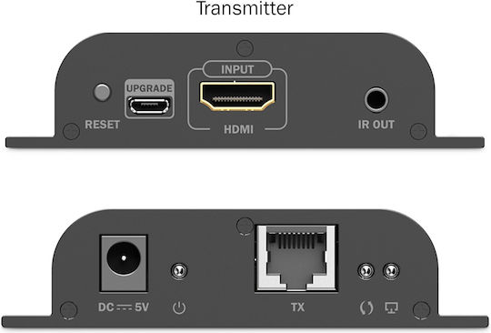 Extender Extender Over Cat.6 Twisted Pair HDMI 4K/60Hz via IP 1G Up to 120m/200m Max 253 Receivers IR Control Set