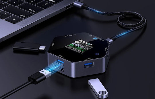 BlitzWolf TH16 USB-C Докинг станция с HDMI 4K PD Черен