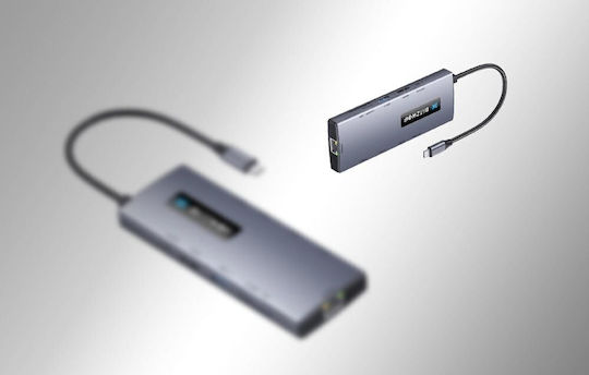 BlitzWolf USB-C Docking Station με HDMI 4K PD Ethernet Γκρι (BW-NEW TH8)