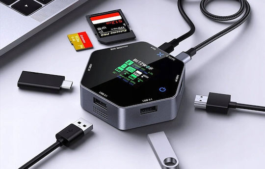 BlitzWolf TH16 USB-C Докинг станция с HDMI 4K PD Черен