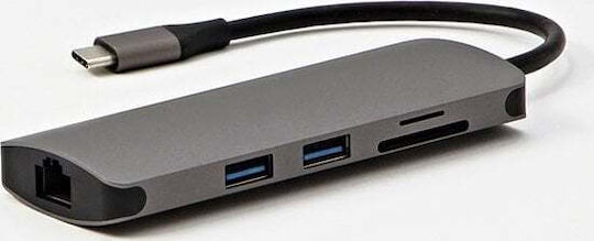 USB-C Dockingstation für Laptop mit HDMI 4K PowerDelivery Ethernet Graue (QZDH001XS0AW)