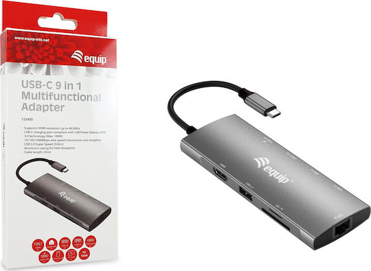 Equip USB-C Docking Station mit HDMI 4K PD Ethernet Gray (133490)