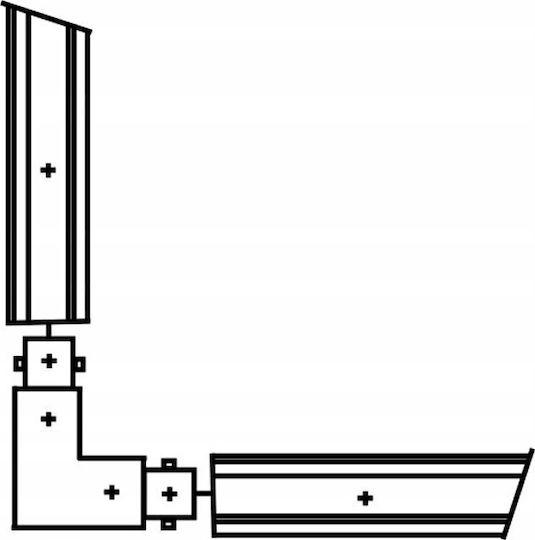 DPM L Typ Verbinder Oberflächenmontierte Schienensystem Schwarz X-line