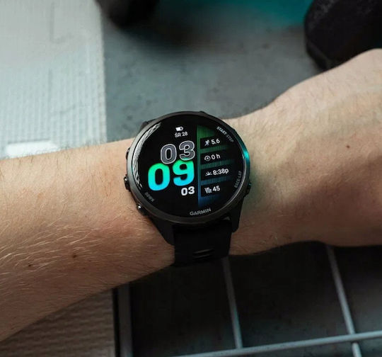 Garmin Forerunner 970 Titanium 47mm Αδιάβροχο Smartwatch με Παλμογράφο (Carbon Gray DLC Titanium with Black and Translucent Whitestone)