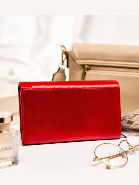 Large Leather Women's Wallet Red
