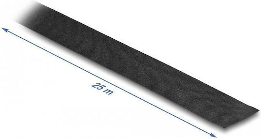 DeLock Αυτοκόλλητη Υφασμάτινη Ταινία Μαύρη 25mx25mm