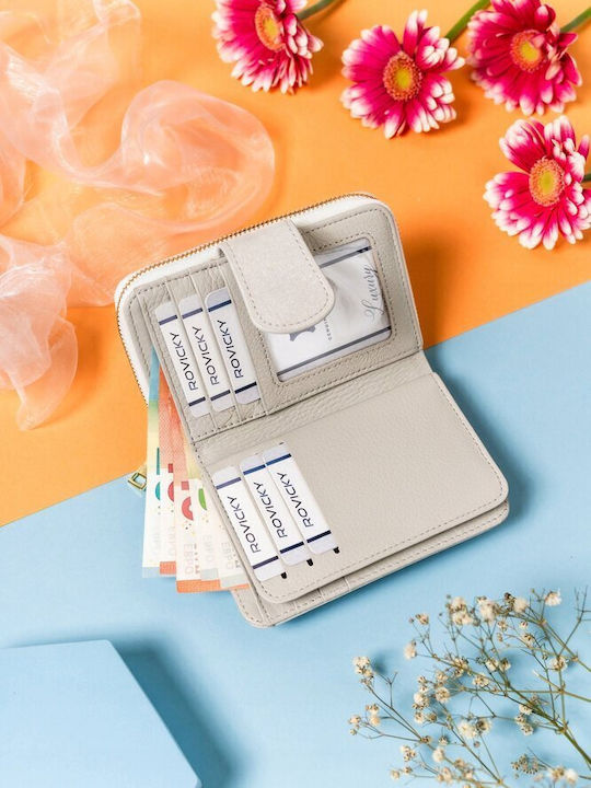 Großes Leder Damenportemonnaie mit RFID Beige