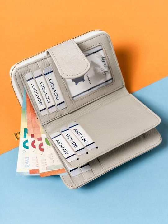 Großes Leder Damenportemonnaie mit RFID Beige