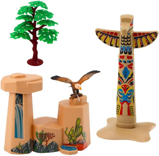 Indian Dorf Figuren Set Kayak Totem Miniatur-Spaßspielzeug
