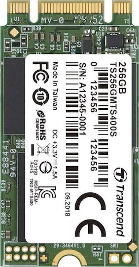 Transcend SSD 256GB τύπου M.2 με σύνδεση PCI Express 3.0 TS256GMTE400S