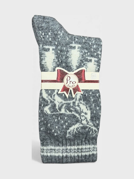Pro Socks Γυναικείες Χριστουγεννιάτικες Κάλτσες Γκρι