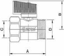 Arco Mini Σφαιρική Βαλβίδα 1/2gz X 1/2gw Μπλε Λαβή Arco A2207