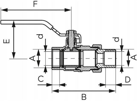 Ferro Kfps21 Ball Valve Water Handle 3/4'' Screw Connection F.power