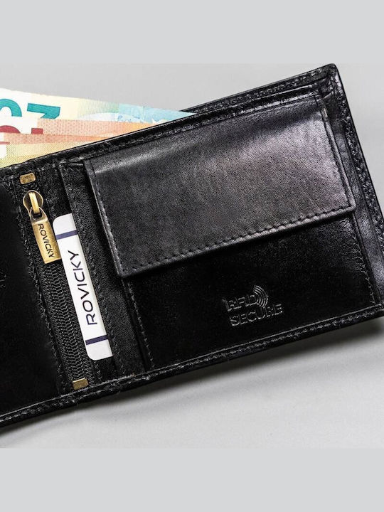 Δερμάτινο Ανδρικό Πορτοφόλι με RFID Μαύρο