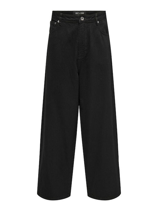 Herren Jeanshose mit Relaxed Passform Schwarz