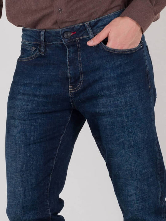 Jean Pantaloni Jeans pentru Bărbați cu Croială Slim Blue