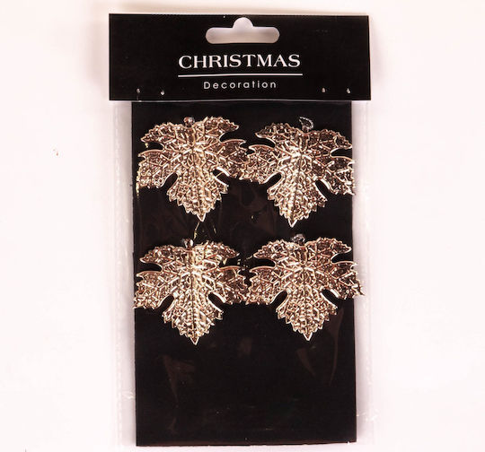 Christmas Decoration Home Styling Collection Christmas Decorations Gold Hanging Leaves 4 Pieces