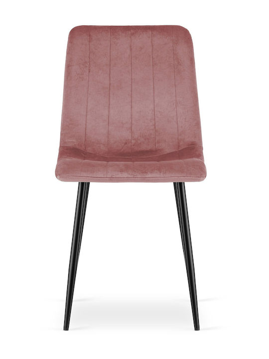 Lava Dining Room Velvet Chair Pink Velvet / Black Legs