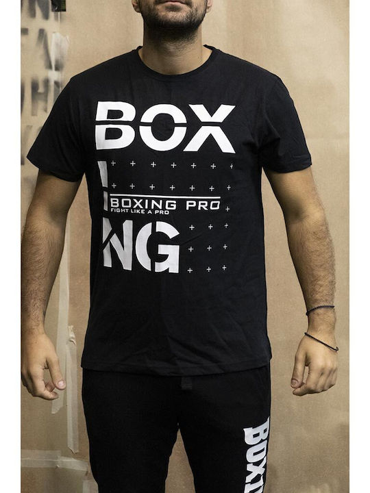 Boxing Pro Herren Kurzärmlig T-Shirt für Boxen Schwarz