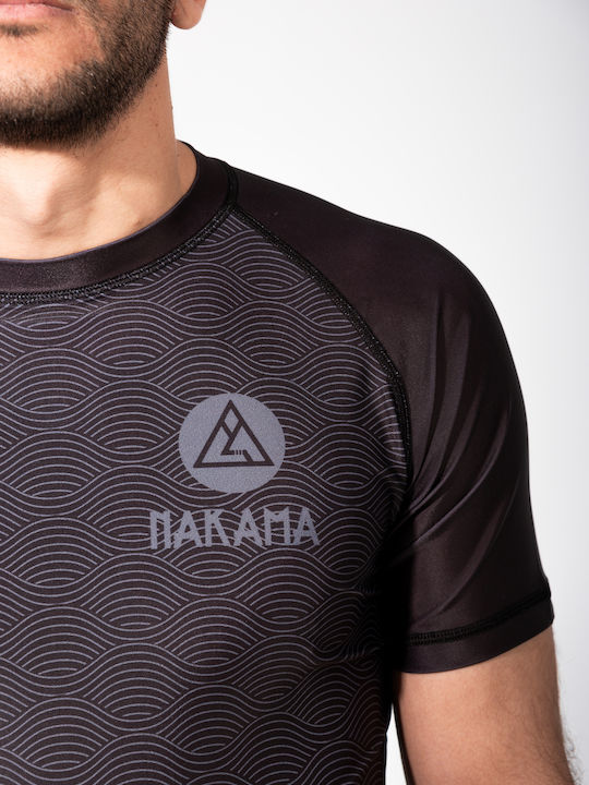 Nakama Bărbați Cu mânecă scurtă Tricou NF00024-BK pentru Jiu-Jitsu Neagră