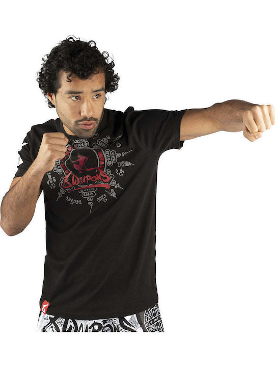 8 Weapons Short Sleeve Shirt 8010072 for Muay Thai Black