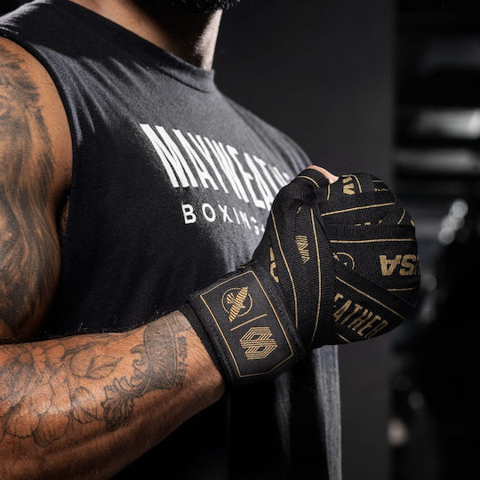 Бандажи Hayabusa Mayweather 180” Stretch Hand Wraps Черно Златно