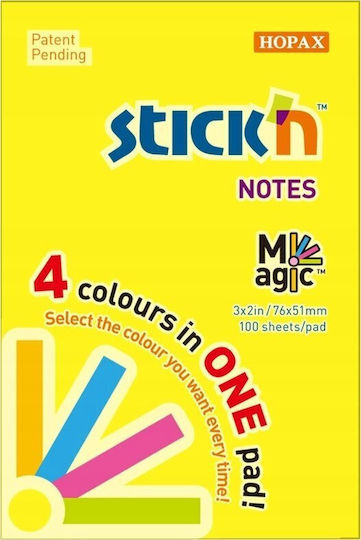 Stick'N Αυτοκόλλητα Χαρτάκια Σημειώσεων σε Κύβο 5.1x7.6εκ.