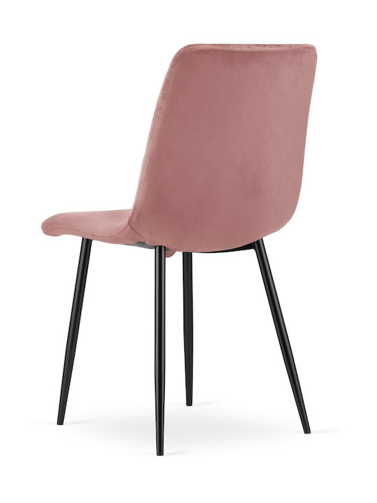 Turin Scaune Sala de mese Catifelate Pink Velvet 3buc