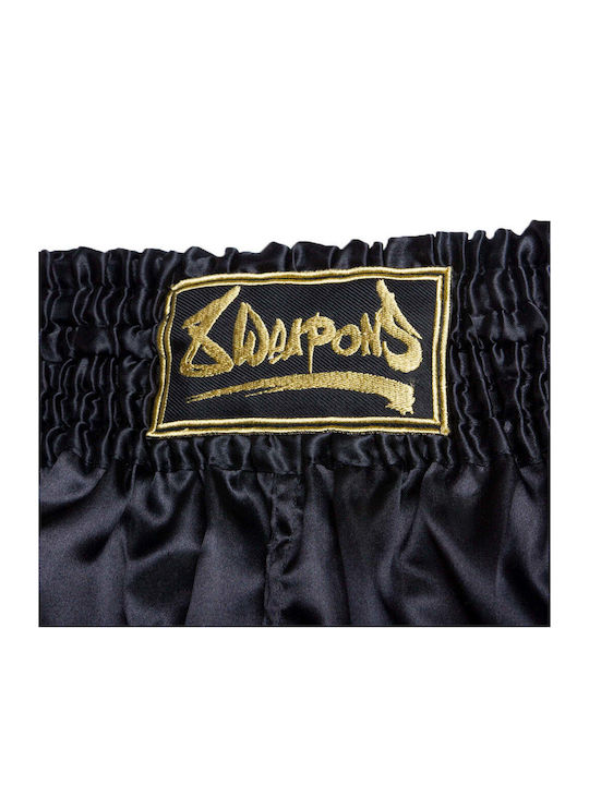 Pantaloni De Box Muay Thai 8 Weapons Strike Negru Aurii