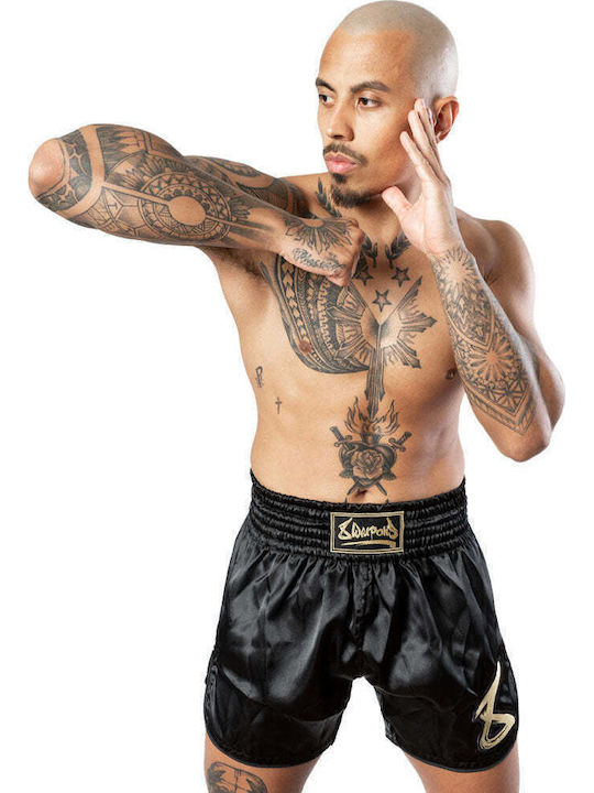 Pantaloni De Box Muay Thai 8 Weapons Strike Negru Aurii