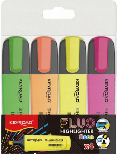 Keyroad Textmarker 4mm Color Mix 4Stück