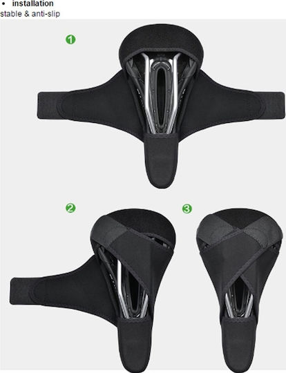 Rockbros Gel Seat Cover Bicycle Saddle Memory Foam Size M Black
