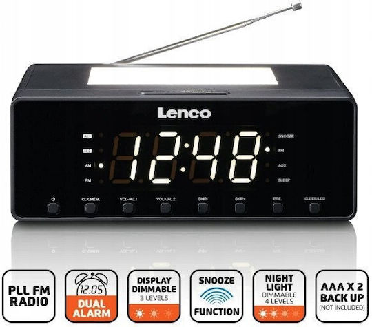 Lenco Tischuhr Digital Schwarz CR-540BK