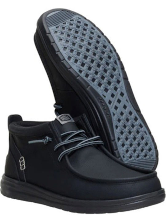 Leather Black Men's Boots Waterproof
