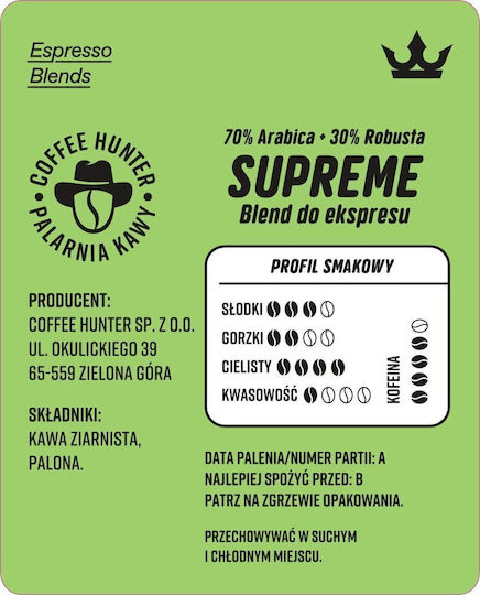 Coffee Hunter Supreme Coffee Beans 1 Kg