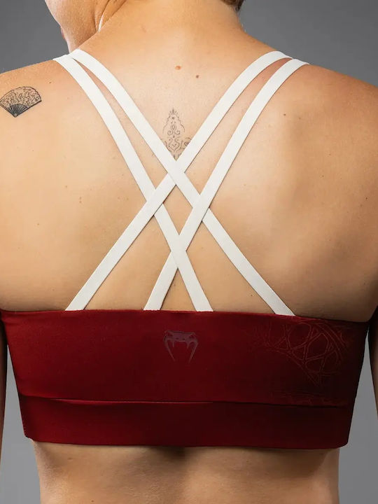 Women's Sports Bra with Removable Padding Burgundy/ivory