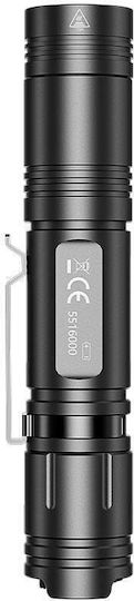 Wuben Rechargeable Flashlight LED IP68 with Maximum Brightness 1200lm Black
