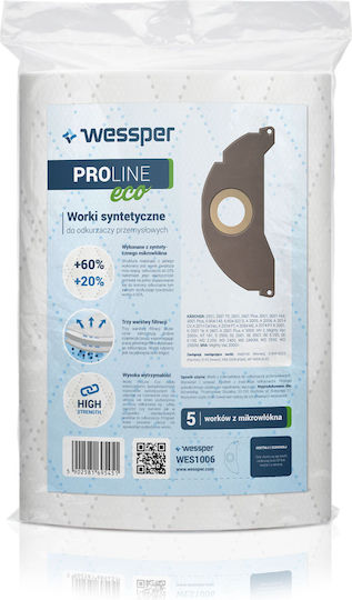 Wessper Σακούλες Σκούπας 5τμχ Συμβατή με Σκούπα Karcher