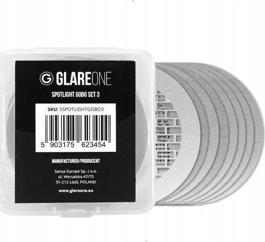 Glareone Spotlight Gobo Set 3 Studioausrüstung Masken