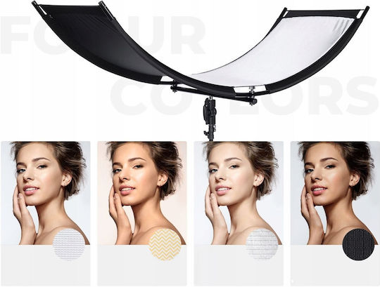 Studio Photography Reflector 4-in-1 U-Shaped Curved 180x60cm + K&F Tripod Stand KF18.0012 Curved Reflectors