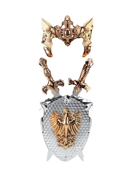 Knight Set Shield Two Swords Mask Silver Gold Eagle