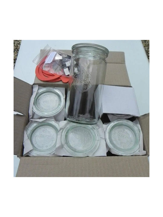 Weck Set of 6pcs Jars General Use with Lid Glass Transparent 1590ml