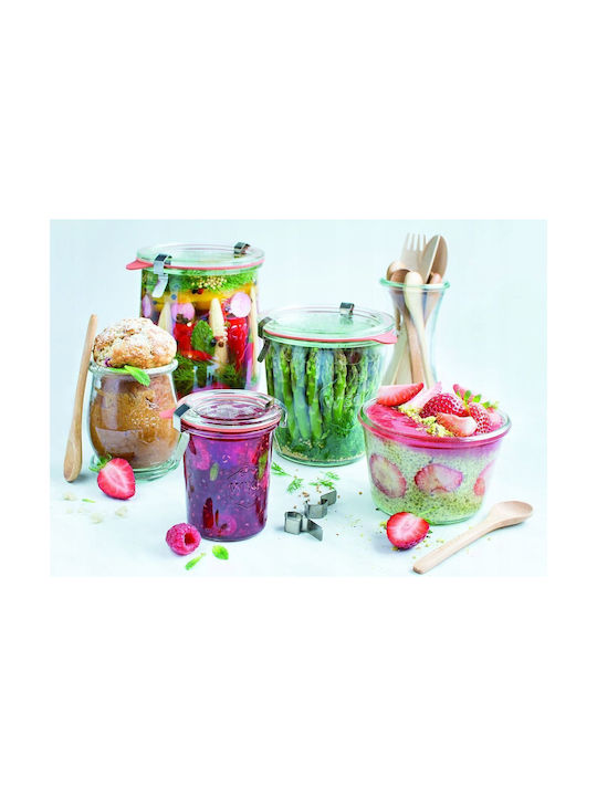 Weck Set 6Stück Behälter Allgemeine Verwendung mit Deckel Glas Transparent 1000ml