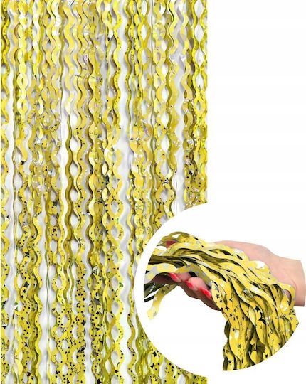 Curtain Godan B&c Gold Spirals Silver Stars 100x200